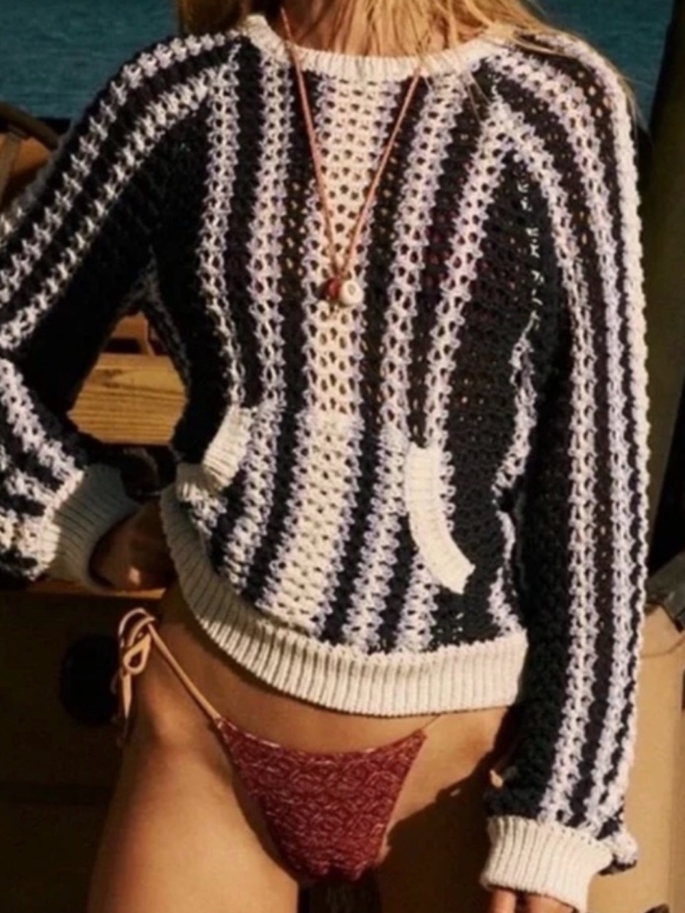 Free People Beach Dayton Crochet Sweater